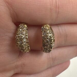Vintage Roman Gold Tone Cuff Earrings